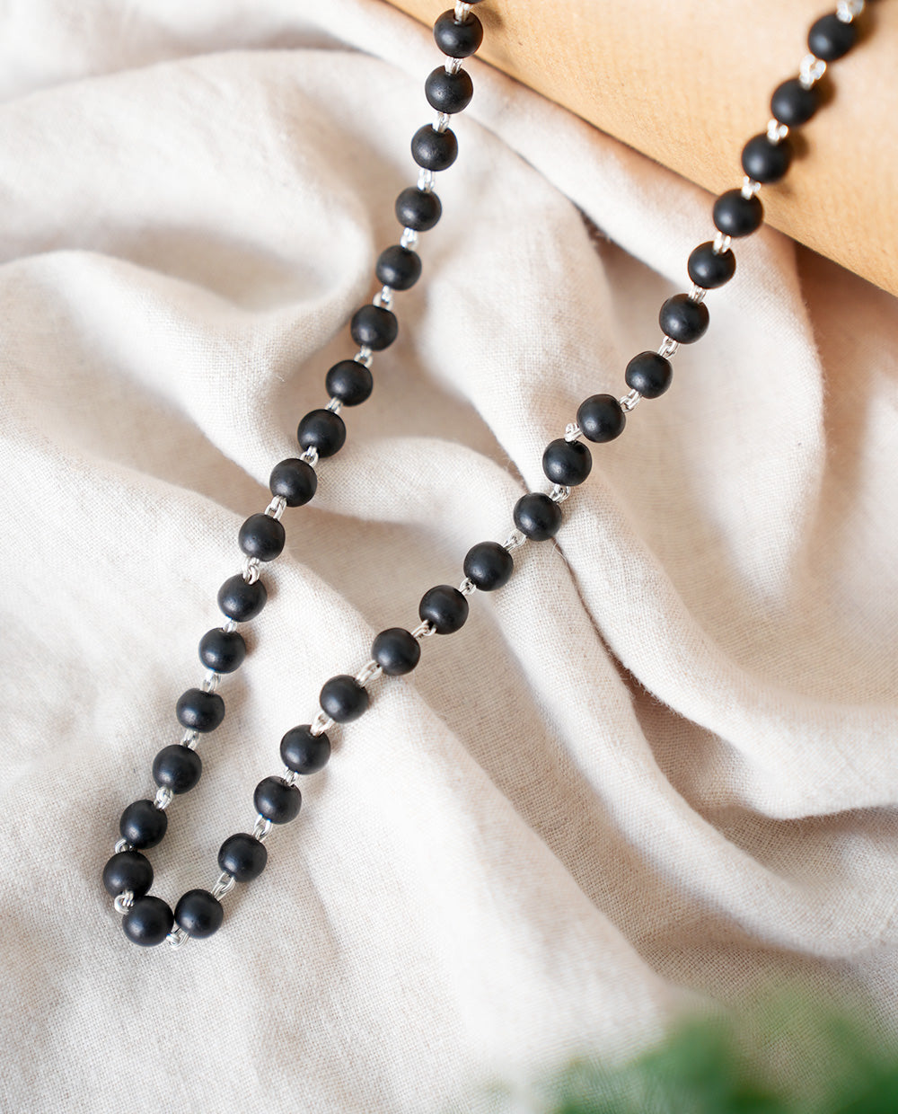 Original Silver Karungali Mala (7mm)-Without Silver Cup 72 BEADS