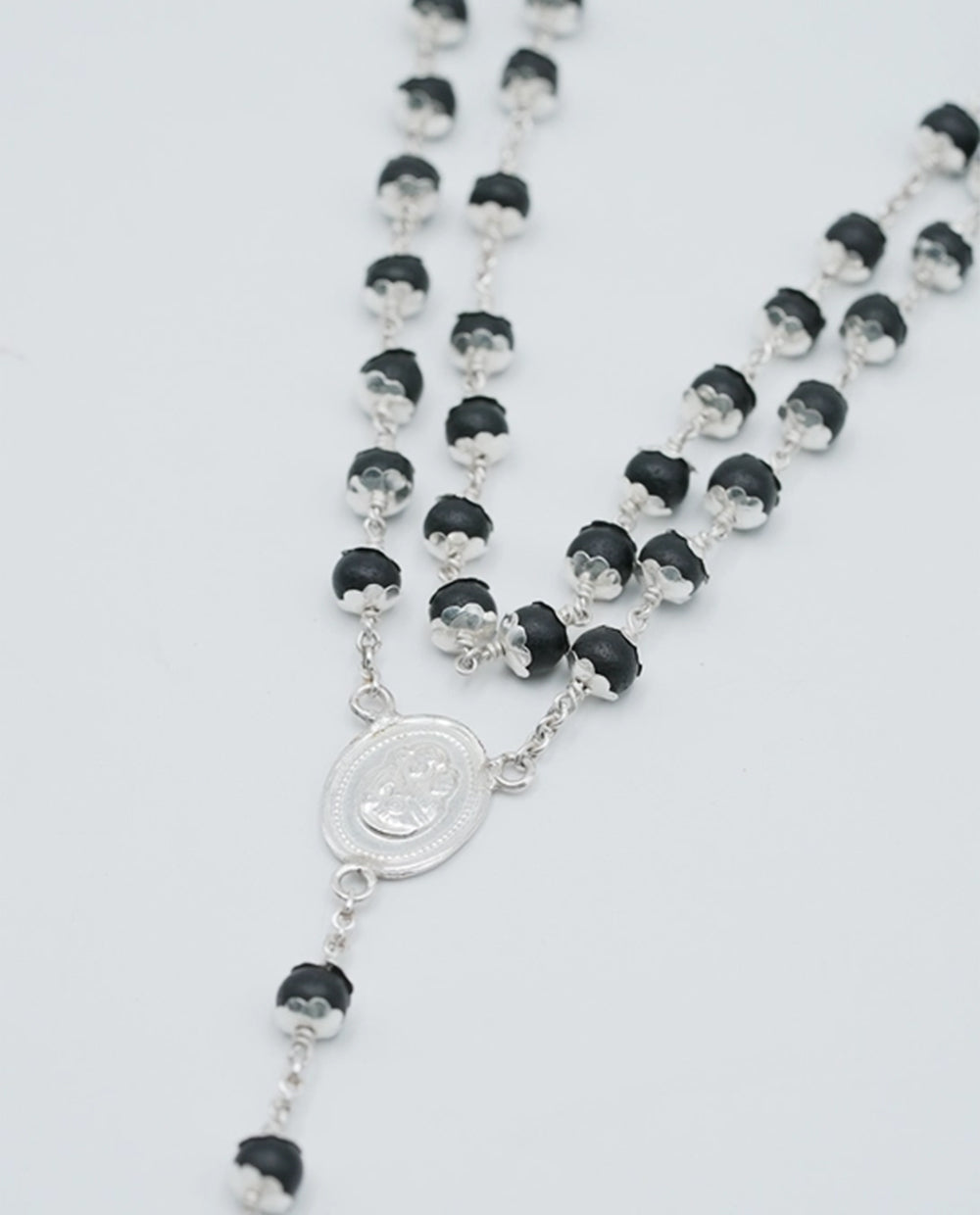 Original Silver Karungali Kontha Mala ( 6MM) (WITH CUP)-certified