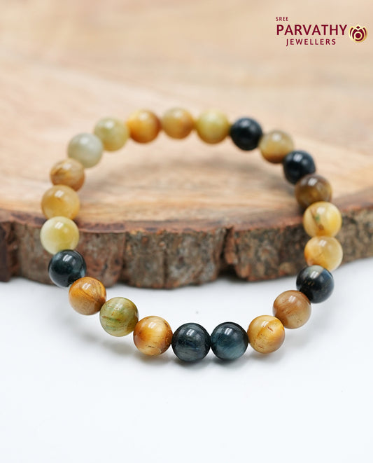 Tricolour Tiger Eye Crystal Bracelet-Confidence,Clarity