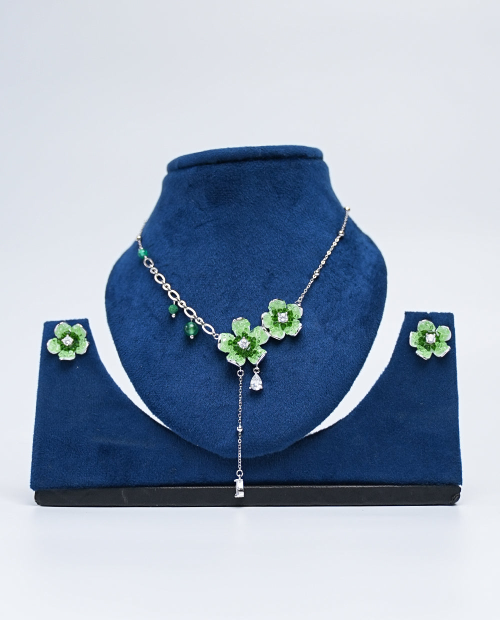 Green Silver Necklace - 925 Silver
