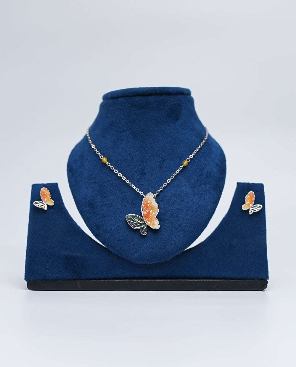 Silver Yellow Butterfly necklace