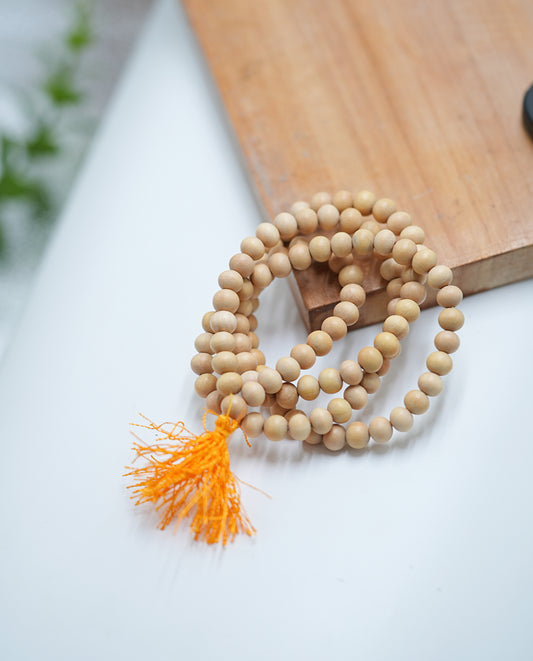Sandal  Wood Mala – 108 Beads for Prayer & Healing 8MM