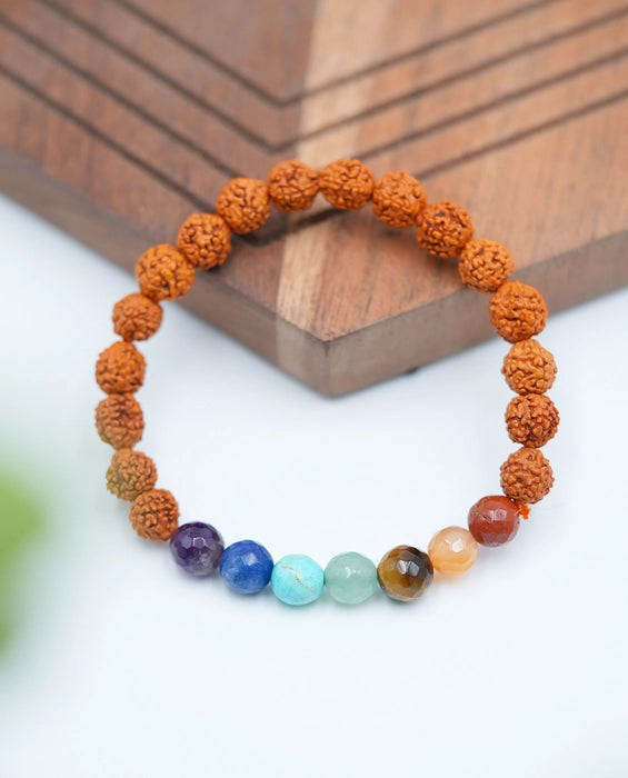 Seven Chakra Rudraksha Healing Bracelet