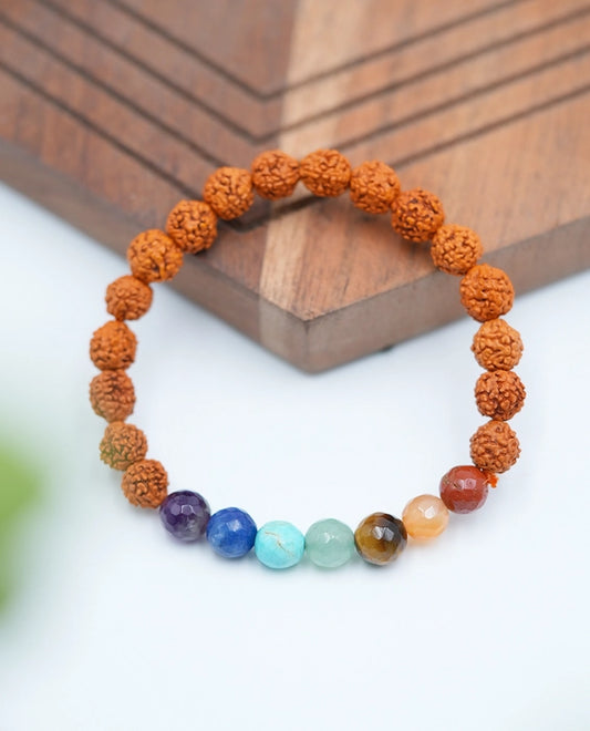 Seven Chakra Rudraksha Healing Bracelet