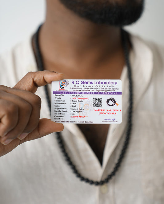 (8mm) Karungali Mala – 108 Certified Beads for Japa, Yoga & Ayurveda