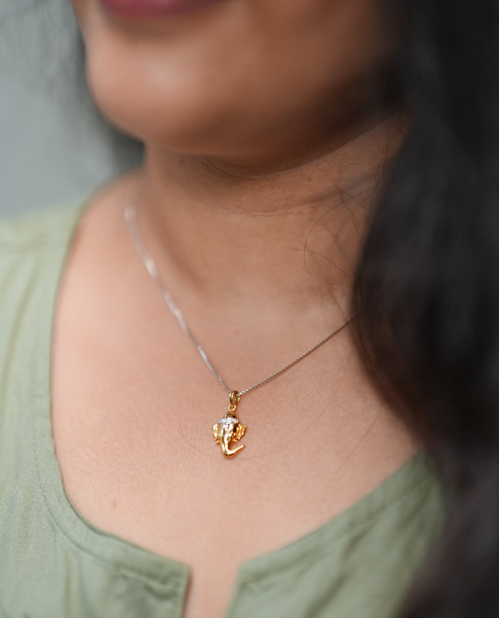 Lord Ganesha Diamond Pendant