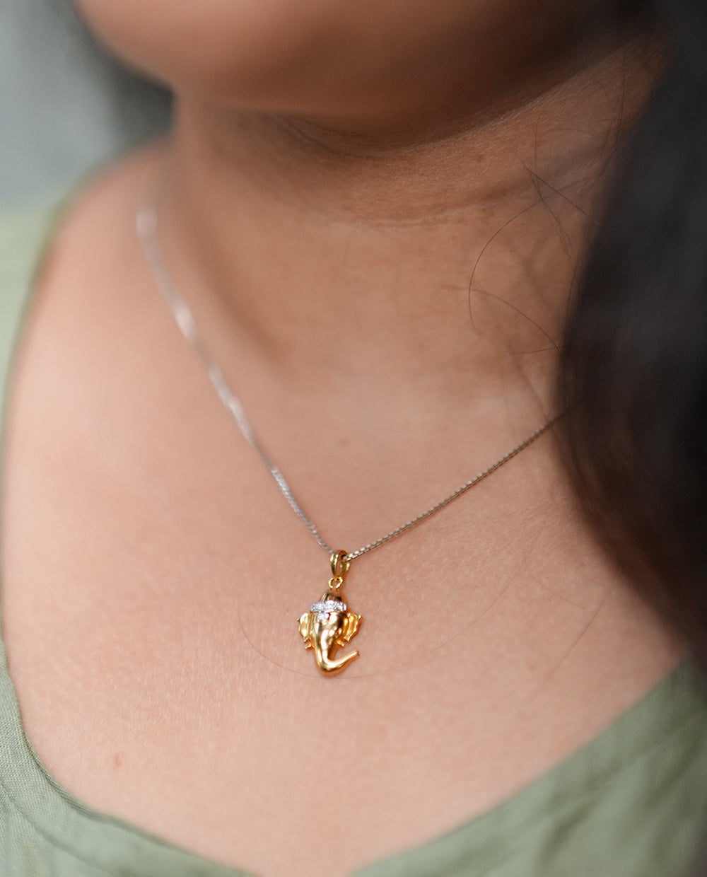Lord Ganesha Diamond Pendant