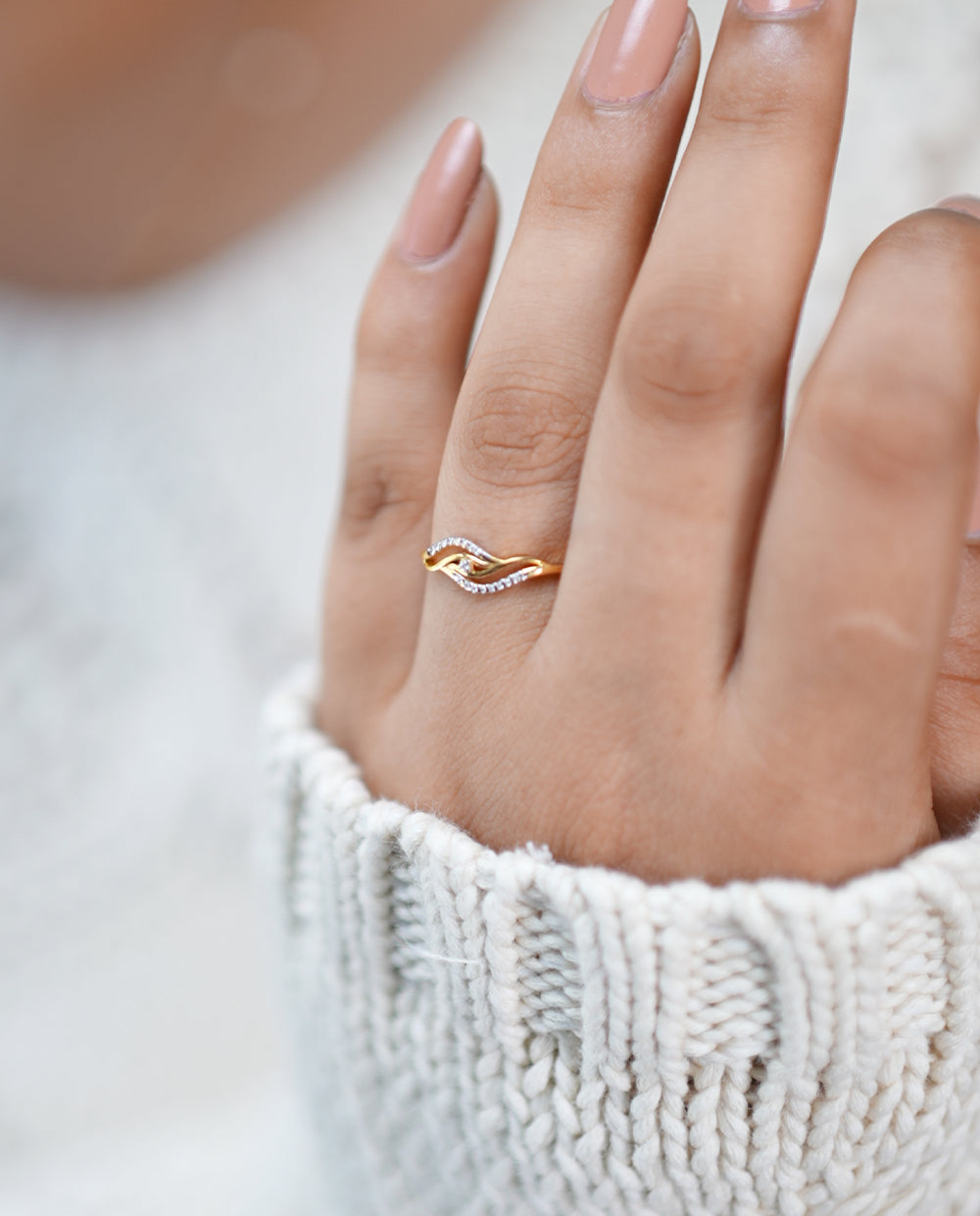 Ladies Elegent Diamond Ring-18K
