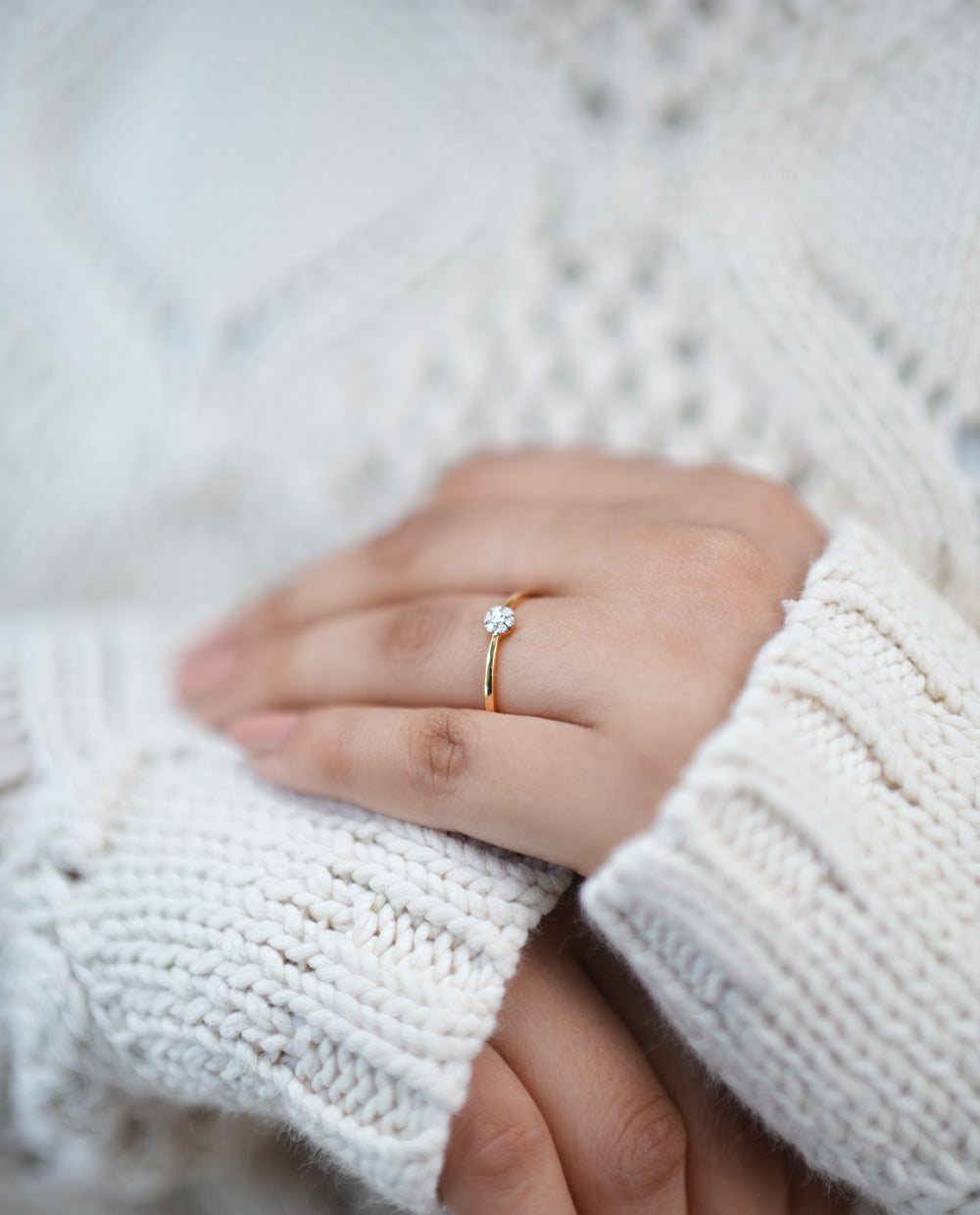 Ladies Shining Diamond Ring-18K
