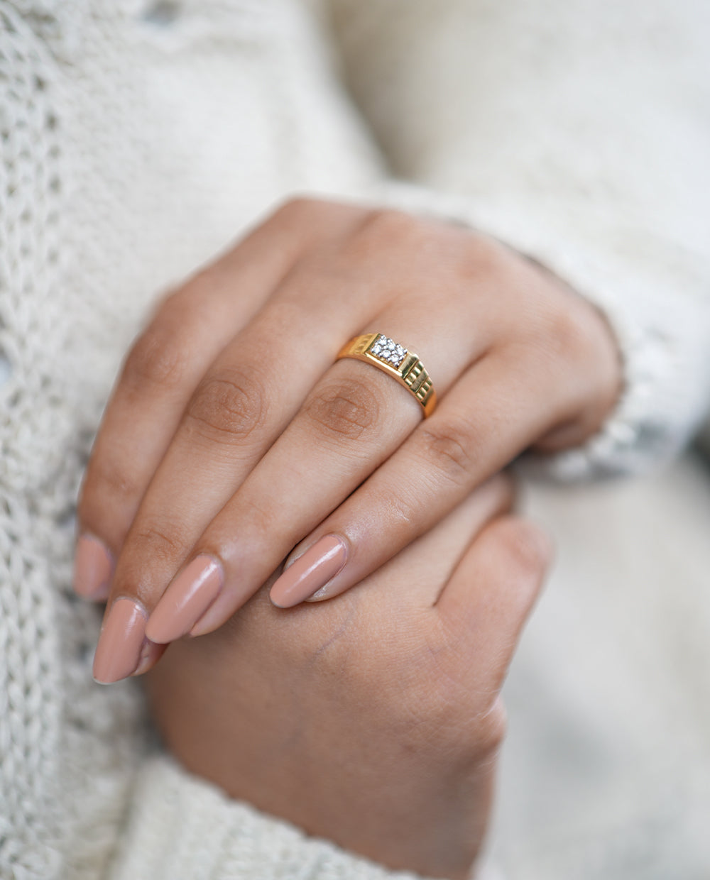 Diamond 18k Ring For Mens - Rose Gold