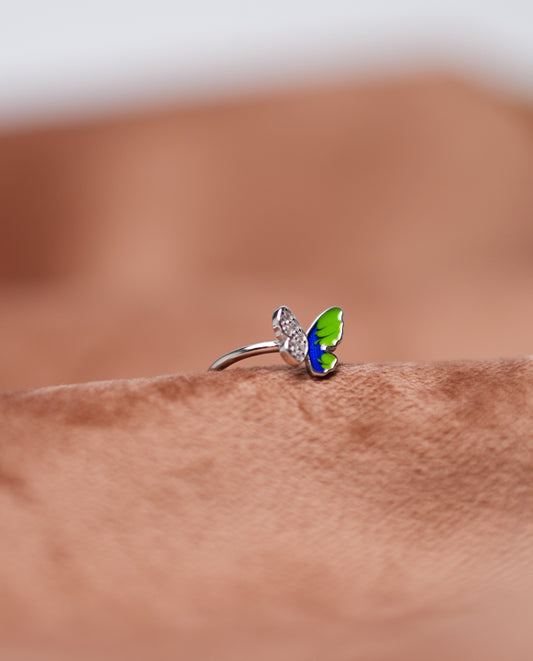 Butterfly Silver Ring For Ladies (Adjustable)