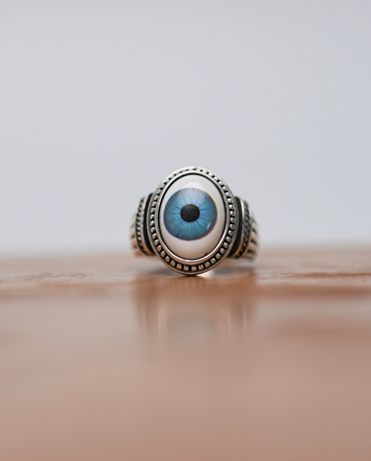 Vintage Blue Silver Evil Eye Ring