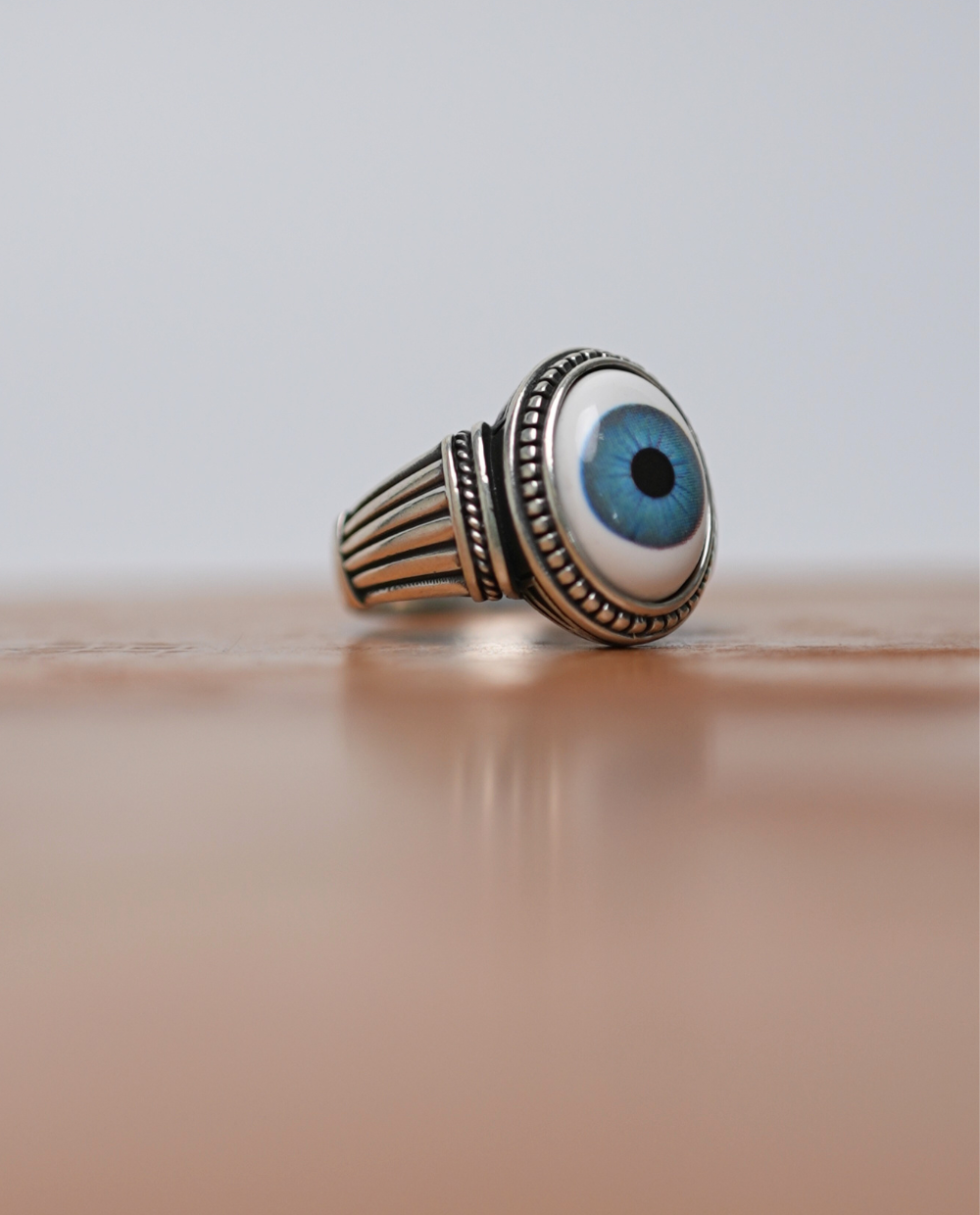 Vintage Blue Silver Evil Eye Ring