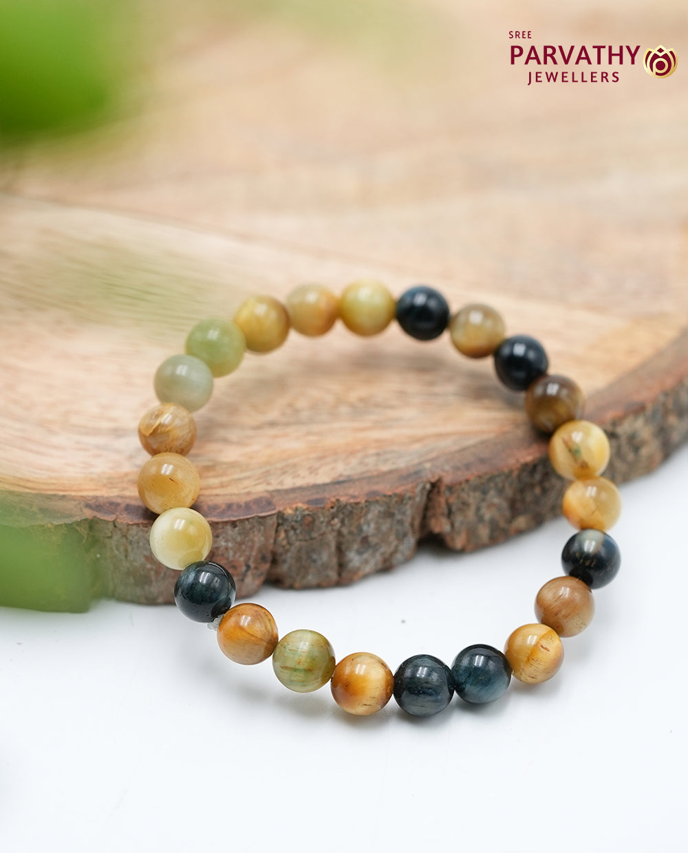 Tricolour Tiger Eye Crystal Bracelet-Confidence,Clarity