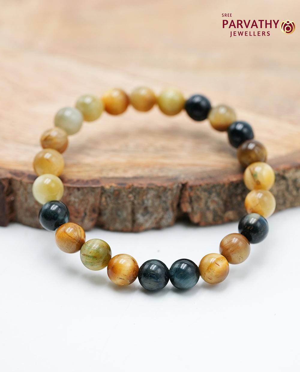 Tricolour Tiger Eye Crystal Bracelet-Confidence,Clarity