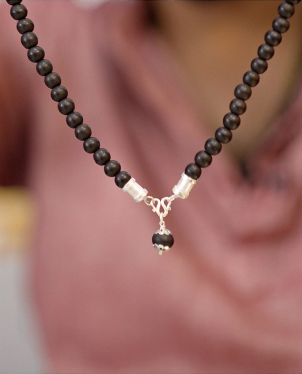 End Silver Karungalii Mala (8MM)